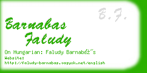 barnabas faludy business card